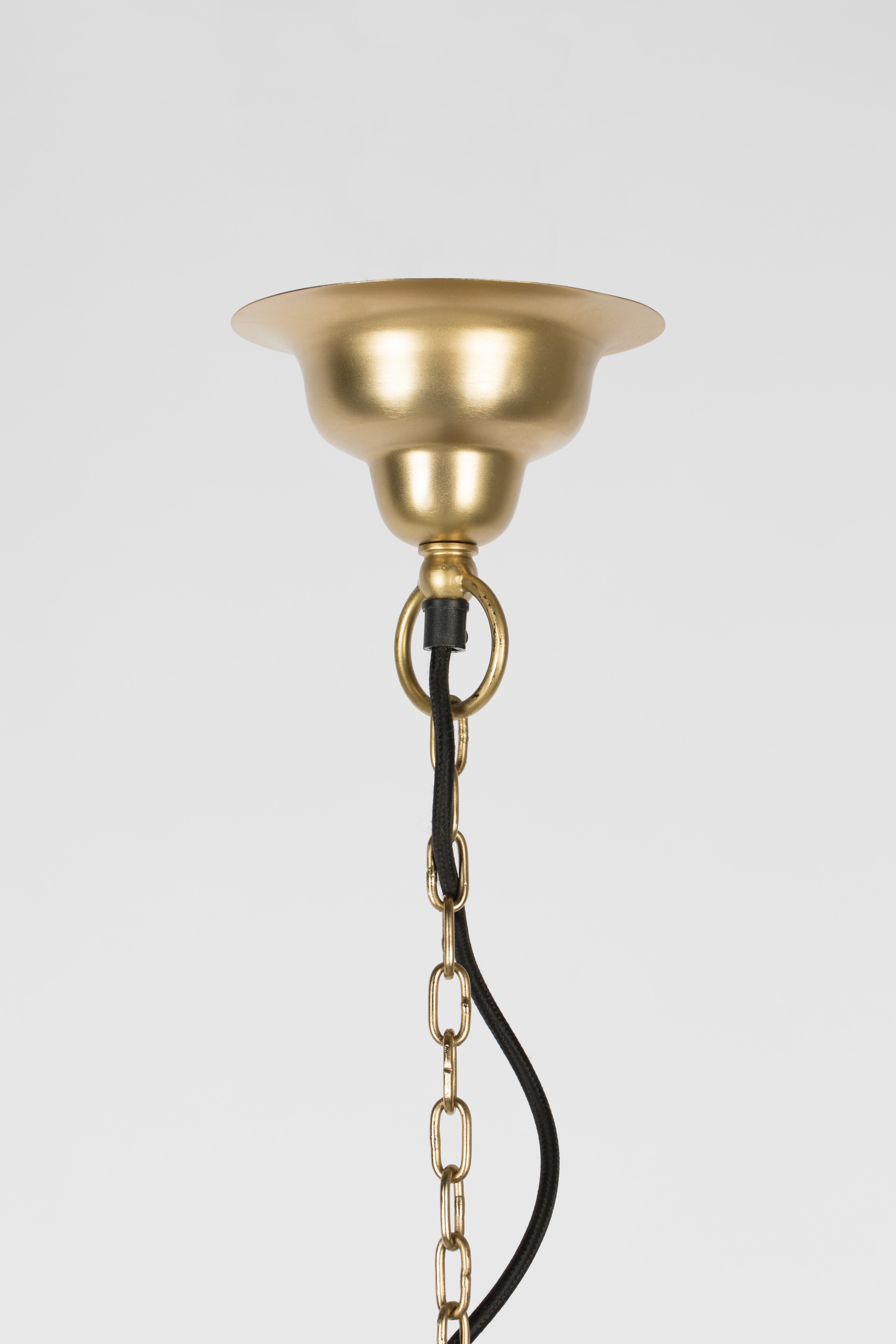 Bold Monkey Angel On Fire Ribbed Glass & Gold Pendant Lamp Medium